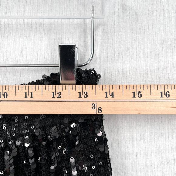 RAMY BROOKE Christine Sequin Pants Womens 4 Black Wide Leg High Rise Party NEW - Picture 14 of 16